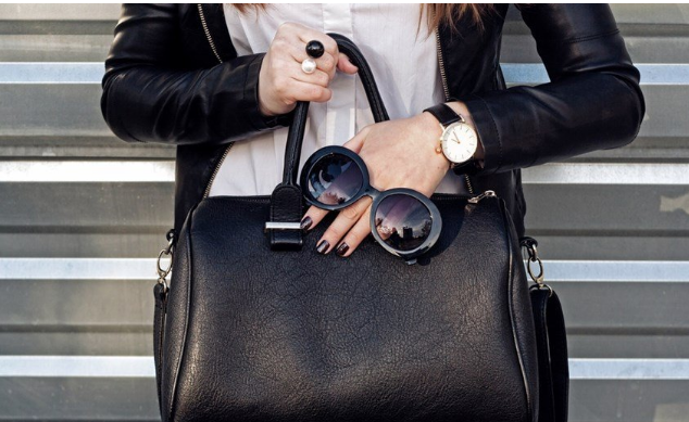 buy black leather bag